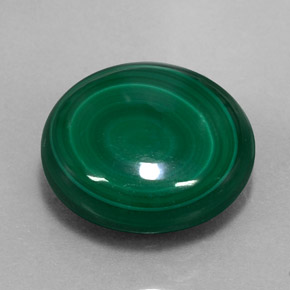 Malachite naturale verde da 15,28 ct, taglio rotondo, opaco