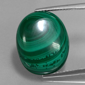 Malachite naturale verde da 16,61 ct, taglio ovale, opaco