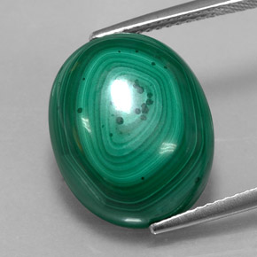 Malachite naturale verde da 17,27 ct, taglio ovale, opaco