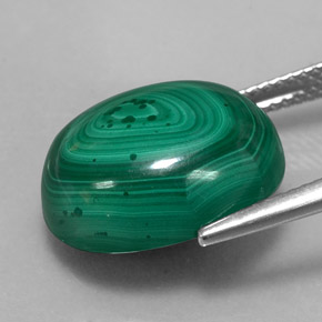 Malachite naturale verde da 17,27 ct, taglio ovale, opaco