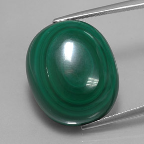 Malachite naturale verde da 33,16 ct, taglio ovale, opaco