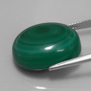 Malachite naturale verde da 33,16 ct, taglio ovale, opaco
