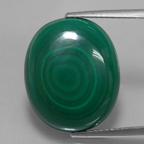 Malachite naturale verde da 18,06 ct, taglio ovale, opaco