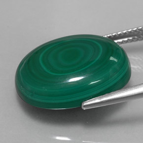 Malachite naturale verde da 18,06 ct, taglio ovale, opaco