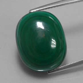 Malachite naturale verde da 19,51 ct, taglio ovale, opaco