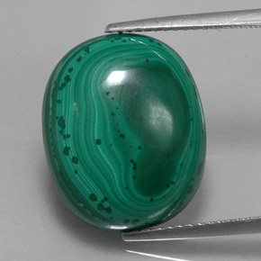 Malachite naturale verde da 17,63 ct, taglio ovale, opaco