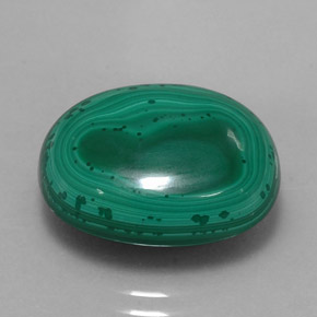 Malachite naturale verde da 17,63 ct, taglio ovale, opaco
