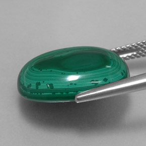 Malachite naturale verde da 17,63 ct, taglio ovale, opaco