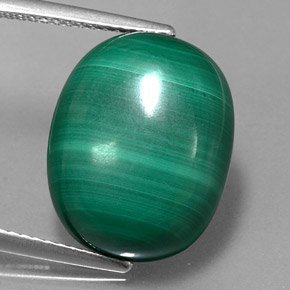 Malachite naturale verde da 14,85 ct, taglio ovale, opaco