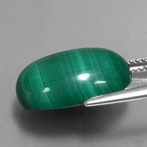 Malachite naturale verde da 14,85 ct, taglio ovale, opaco