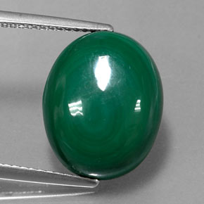 Malachite naturale verde da 13,11 ct, taglio ovale, opaco