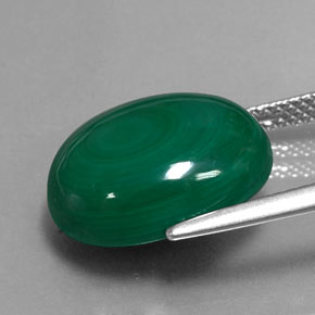 Malachite naturale verde da 13,11 ct, taglio ovale, opaco