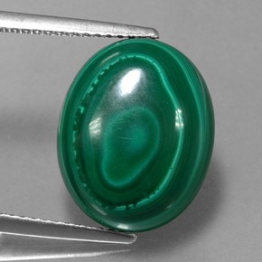 Malachite naturale verde da 12,98 ct, taglio ovale, opaco