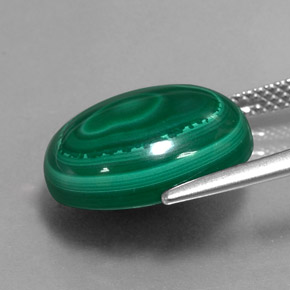 Malachite naturale verde da 12,98 ct, taglio ovale, opaco