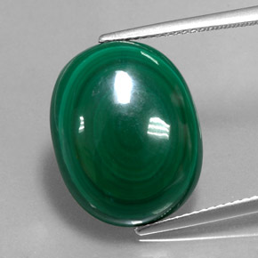 Malachite naturale verde da 17,95 ct, taglio ovale, opaco