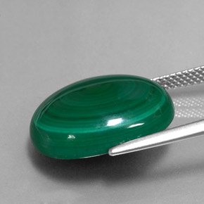 Malachite naturale verde da 17,95 ct, taglio ovale, opaco