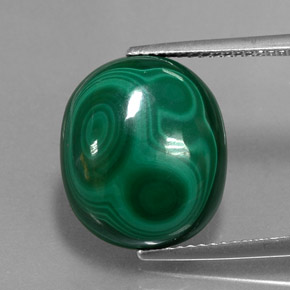 Malachite naturale verde da 14,79 ct, taglio ovale, opaco