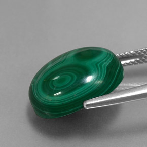 Malachite naturale verde da 14,79 ct, taglio ovale, opaco