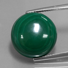 Malachite naturale verde da 21,31 ct, taglio rotondo, opaco