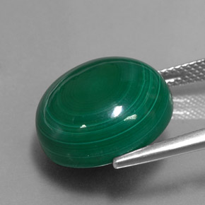 Malachite naturale verde da 21,31 ct, taglio rotondo, opaco