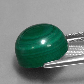 Malachite naturale verde da 15,62 ct, taglio rotondo, opaco