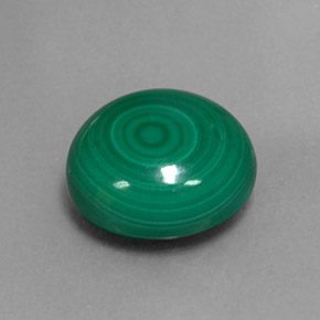Malachite naturale verde da 7,16 ct, taglio rotondo, opaco