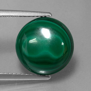 Malachite naturale verde da 9,24 ct, taglio rotondo, opaco