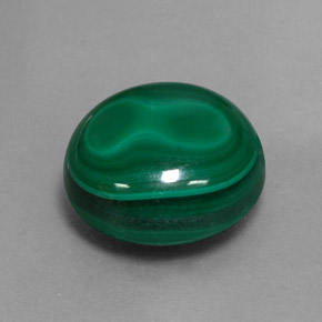 Malachite naturale verde da 9,24 ct, taglio rotondo, opaco
