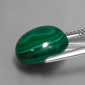 Malachite naturale verde da 9,24 ct, taglio rotondo, opaco