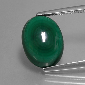 Malachite naturale verde da 8,38 ct, taglio ovale, opaco