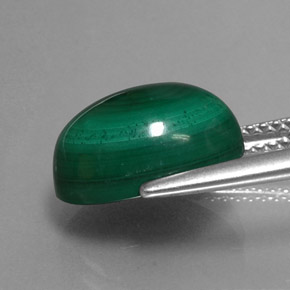 Malachite naturale verde da 8,38 ct, taglio ovale, opaco