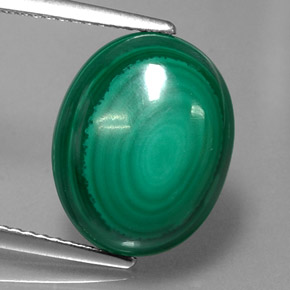 Malachite naturale verde da 9,57 ct, taglio ovale, opaco