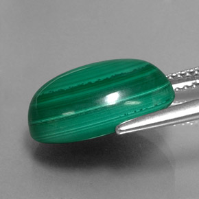 Malachite naturale verde da 9,57 ct, taglio ovale, opaco