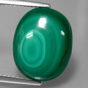 Malachite Verde multicolore naturale da 10.63 ct, Taglio ovale, Opaco