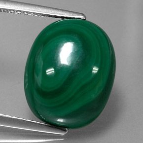 Malachite naturale verde da 13,04 ct, taglio ovale, opaco