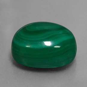Malachite naturale verde da 13,04 ct, taglio ovale, opaco