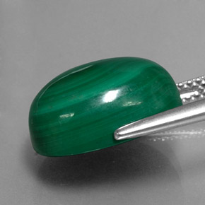 Malachite naturale verde da 13,04 ct, taglio ovale, opaco