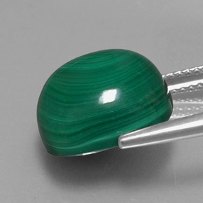 Malachite naturale verde da 15,20 ct, taglio a cuscino, opaco