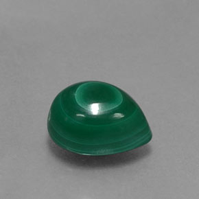 Malachite naturale verde da 3,08 ct, taglio a pera, opaco