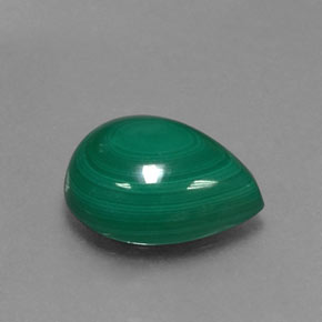 Malachite naturale verde da 4,09 ct, taglio a pera, opaco