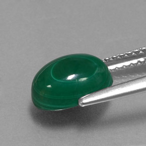 Malachite naturale verde da 3,17 ct, taglio ovale, opaco