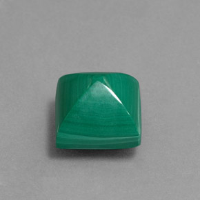 Malachite naturale verde da 4,15 ct, quadrato, opaco