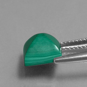 Malachite naturale verde da 4,15 ct, quadrato, opaco