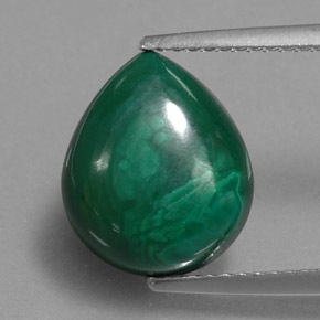 Malachite naturale verde da 5,58 ct, taglio a pera, opaco