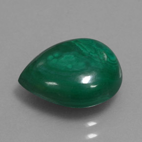 Malachite naturale verde da 5,58 ct, taglio a pera, opaco