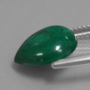 Malachite naturale verde da 5,58 ct, taglio a pera, opaco
