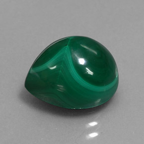 Malachite naturale verde da 8,20 ct, taglio a pera, opaco