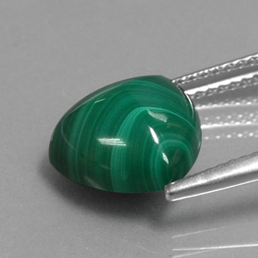 Malachite naturale verde da 6,13 ct, trillion, opaco