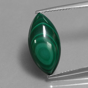 Malachite Verde multicolore naturale da 7.72 ct, Taglio marquise, Opaco
