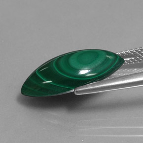 Malachite Verde multicolore naturale da 7.72 ct, Taglio marquise, Opaco